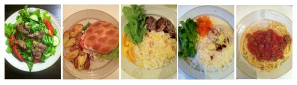 Bilder på en veckas middagar från Godmiddags matkasse